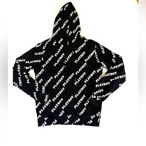 Playboy hoodie Size: M Flaw: missing one metal piece on drawstring